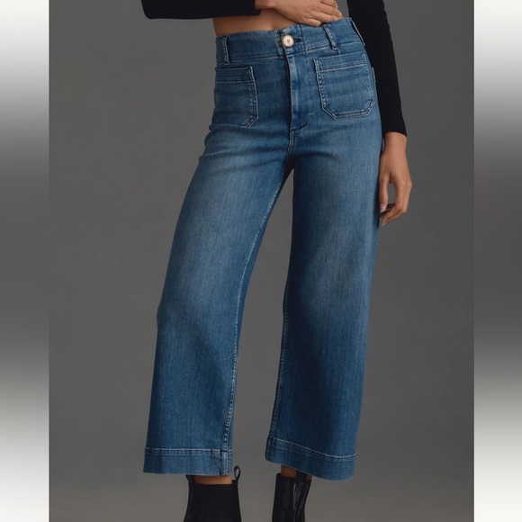 Maeve Denim - Maeve Colette Cropped High-Rise Wide-Leg Jeans